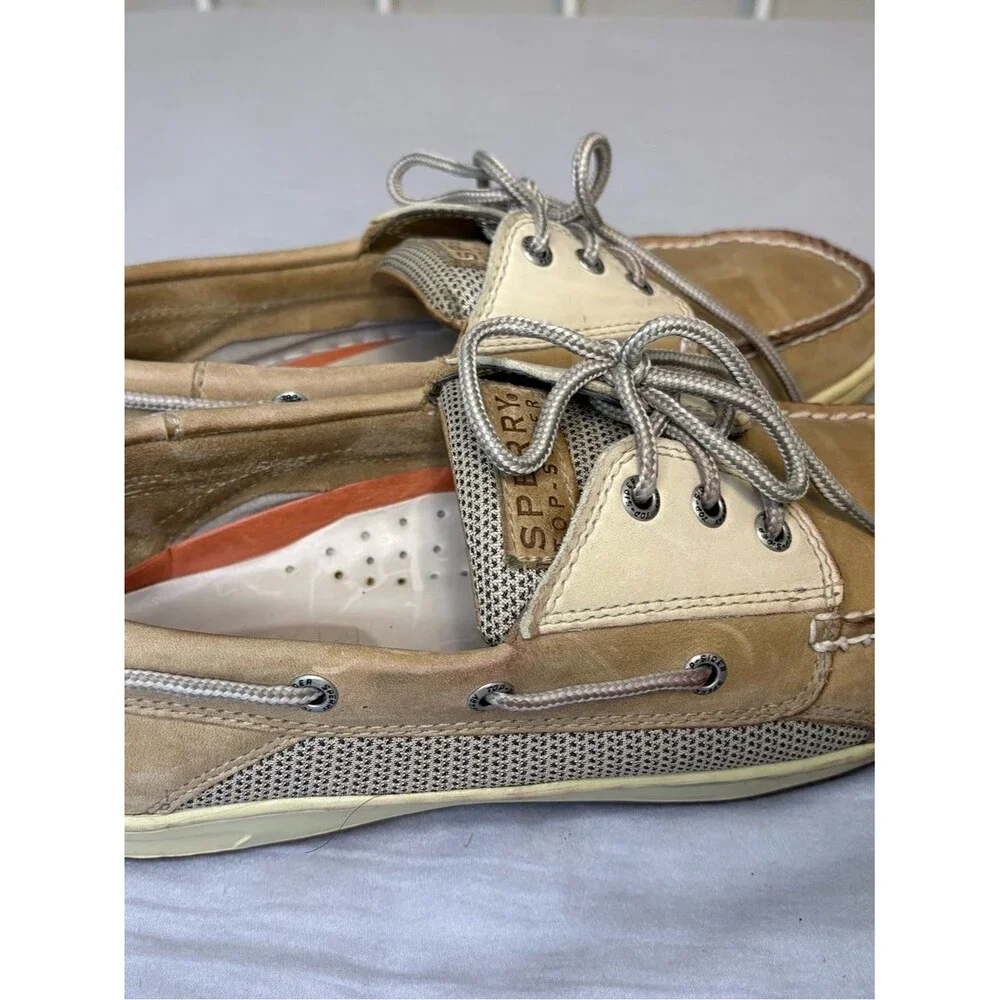 Sperry Top-Sider Leather Boat Shoes Tan Beige Men’s 10.5 M